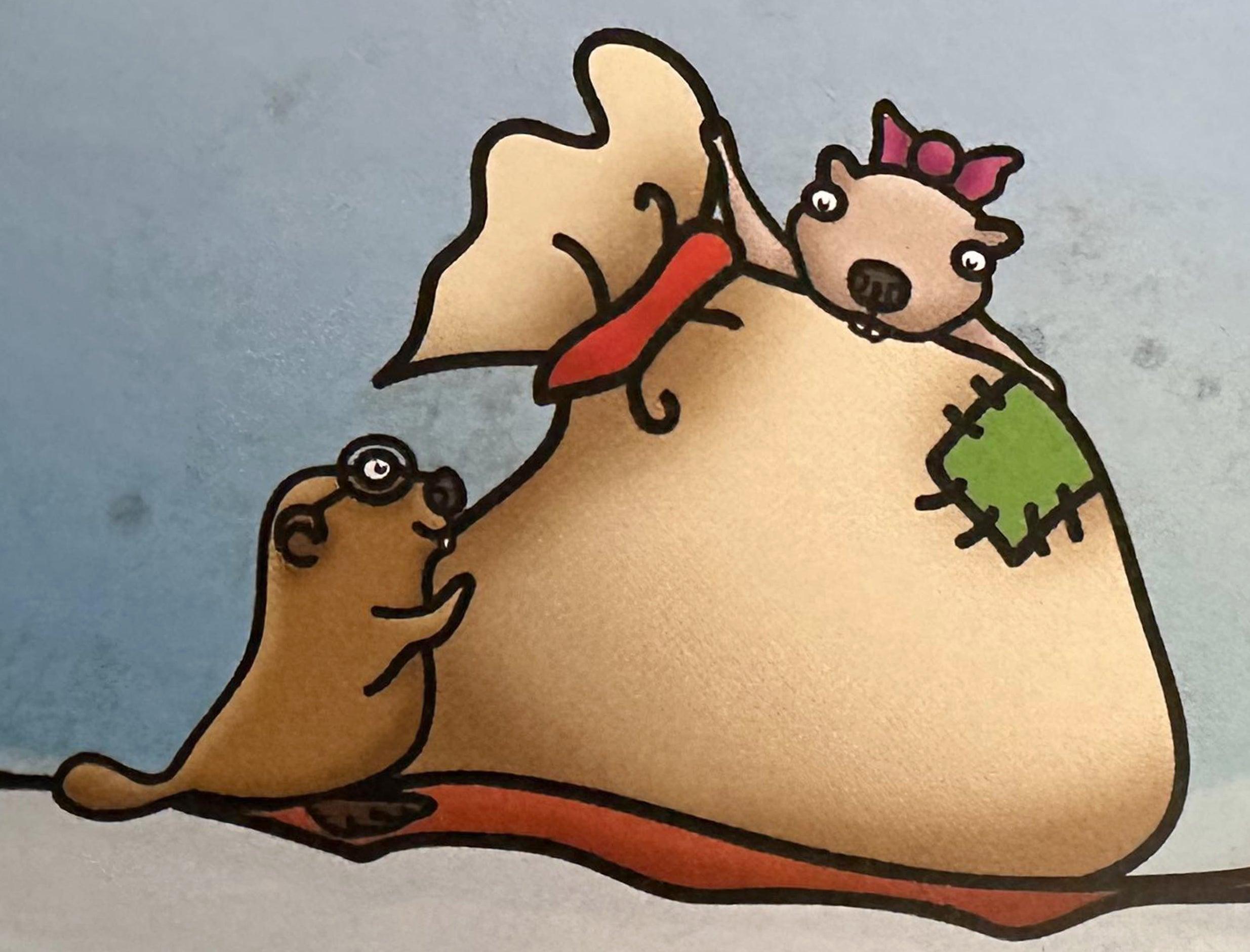 Edgar et le traineau magique - Geneviève Martin - genymars.artsvisuels